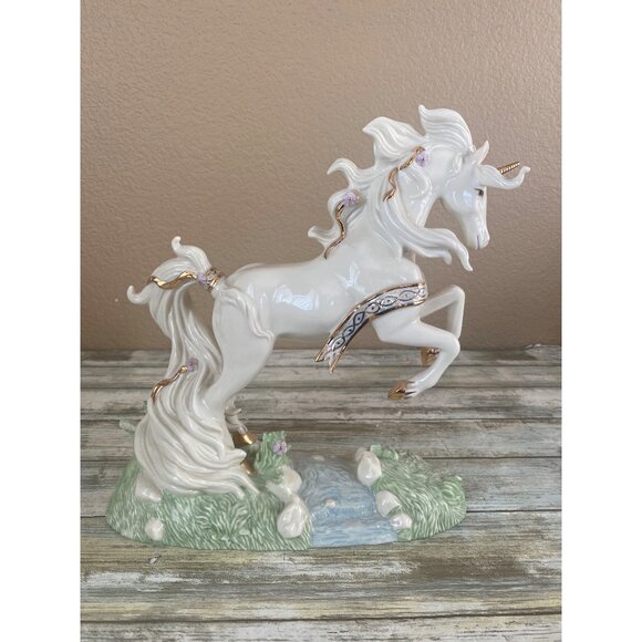 Lenox Leap of the Unicorn Figurine 2005 Fine Ivory China Fantasy Statue - Picture 2 of 16